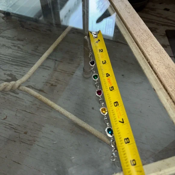 Multicolor Teardrop Crystal Bracelet - Elegant Silver Tone - Picture 7 of 7